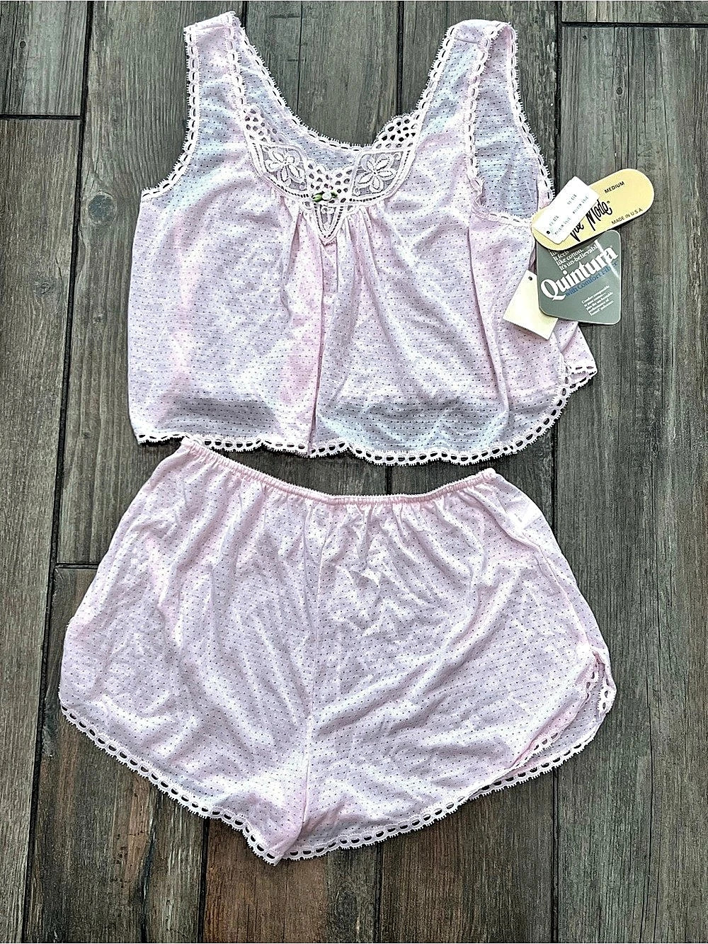 Vintage Val Mode Pink Pajama Set Size Medium NWT